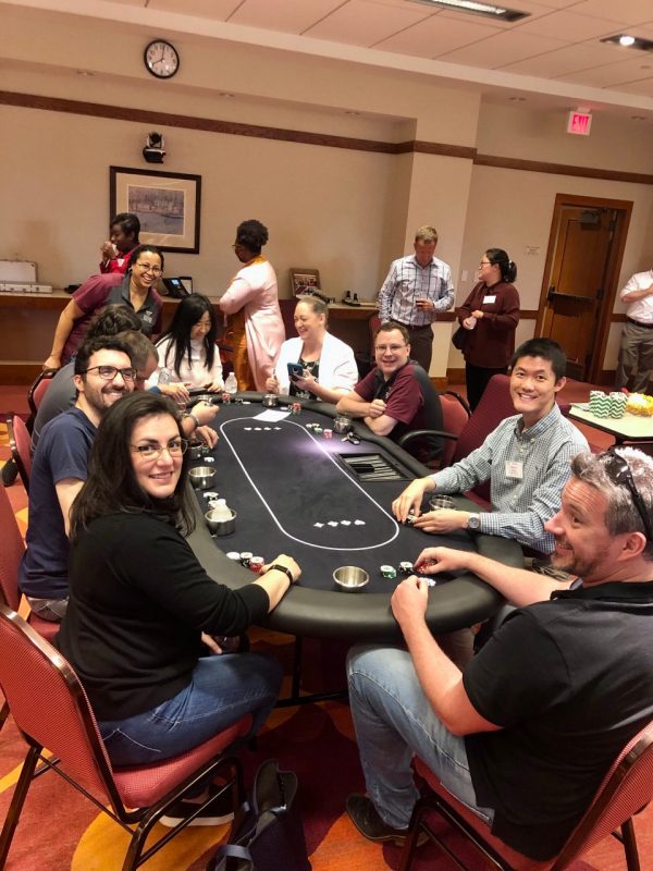 2022 Research Conference attendees participate in charity poker tournament.