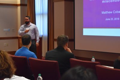 Matt Cobabe speaking at Inaugural Accounting Research Conference